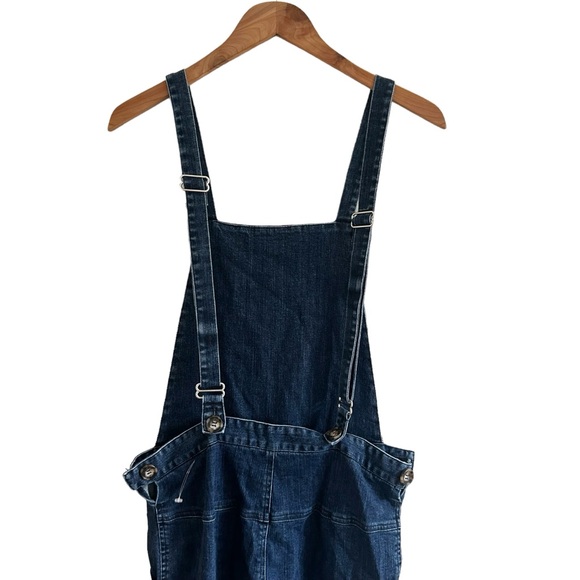Loup Sz Small Dark Blue Denim Stretch Overalls Straight Leg Pockets - Picture 5 of 10